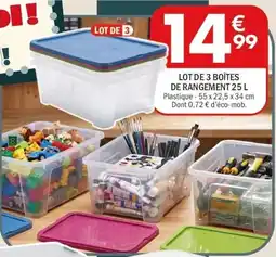 La Foir'Fouille LOT DE 3 BOÎTES DE RANGEMENT offre