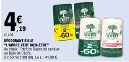 E.Leclerc L'ARBRE VERT DÉODORANT BILLE offre