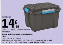 E.Leclerc KIS MALLE DE RANGEMENT SCUBA NOIRE offre
