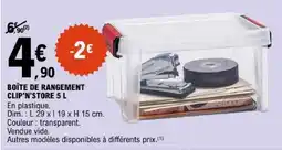 E.Leclerc CLIP'N'STORE BOÎTE DE RANGEMENT offre