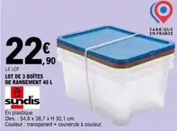 E.Leclerc sundis BOÎTES DE RANGEMENT offre