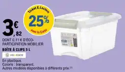 E.Leclerc HOMESIDE BOÎTE À CLIPS offre