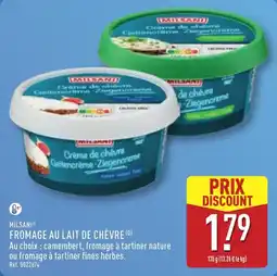 ALDI MILSANI FROMAGE AU LAIT DE CHÈVRE offre