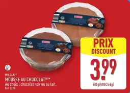 ALDI MILSANI MOUSSE AU CHOCOLAT offre