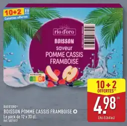ALDI RIO D'ORO BOISSON POMME CASSIS FRAMBOISE offre