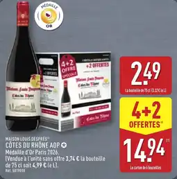ALDI MAISON LOUIS DESPRÉS CÔTES DU RHÔNE AOP offre