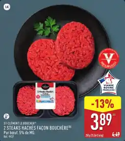 ALDI ST-CLÉMENT LE BOUCHER 2 STEAKS HACHÉS FAÇON BOUCHÈRE offre