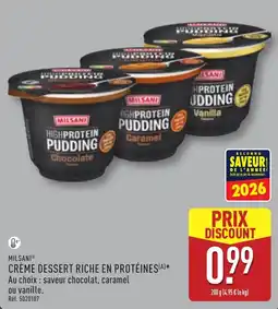 ALDI MILSANI CRÈME DESSERT RICHE EN PROTÉINES offre