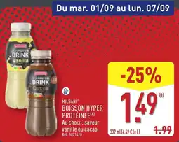 ALDI MILSANI BOISSON HYPER PROTÉINÉE offre