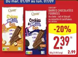 ALDI CHOEUR BARRES CHOCOLATÉES FOURRÉES offre