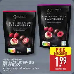ALDI GOURMET BILLES AUX FRUITS ENROBÉES offre
