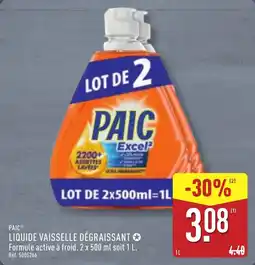 ALDI PAIC LIQUIDE VAISSELLE DÉGRAISSANT offre