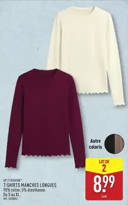 ALDI UP 2 FASHION T-SHIRTS MANCHES LONGUES offre