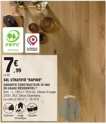 RAPIDO Sol stratifié