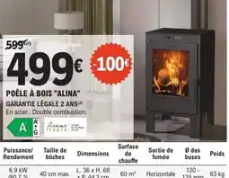 E.Leclerc Brico ALINA Poêle à bois offre