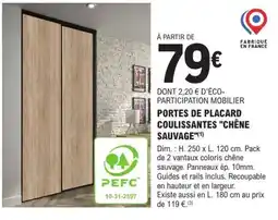 E.Leclerc Brico PORTES DE PLACARD COULISSANTES "CHÊNE SAUVAGE" offre