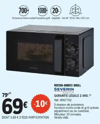 SEVERIN MICRO-ONDES GRILL