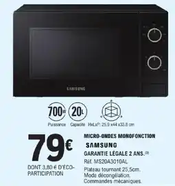 E.Leclerc SAMSUNG MICRO-ONDES MONOFONCTION offre