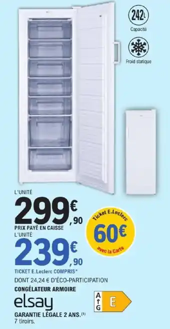 Elsay CONGÉLATEUR ARMOIRE