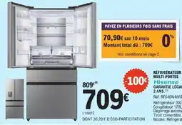 E.Leclerc Hisense RÉFRIGÉRATEUR MULTI-PORTES offre