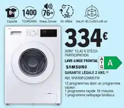 E.Leclerc SAMSUNG LAVE-LINGE FRONTAL offre