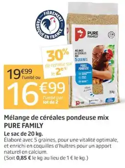 Jardiland PURE FAMILY Mélange de céréales pondeuse mix offre