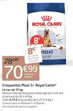 Jardiland Royal Canin Croquettes Maxi 5+ offre