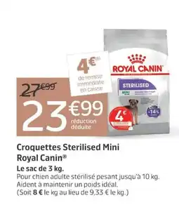 Jardiland Royal Canin Croquettes Sterilised Mini offre