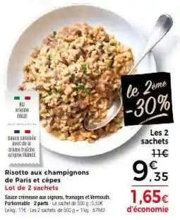 Thiriet Risotto aux champignons de Paris et cèpes offre