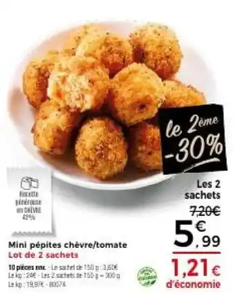 Mini pépites chèvre/tomate