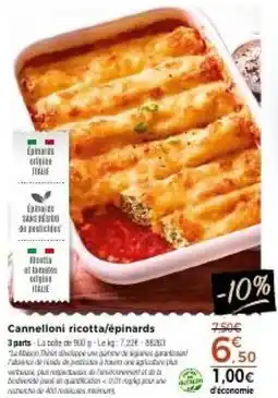 Thiriet Cannelloni ricotta/épinards offre