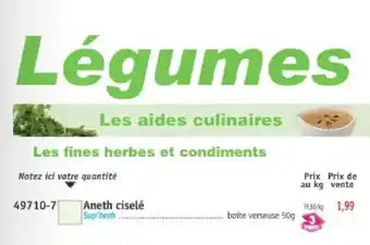 Maximo Sup'herb Aneth ciselé offre
