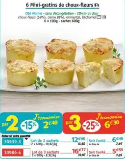 Maximo Cité Marine Mini-gratins de choux-fleurs offre