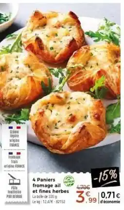 Thiriet 4 Paniers fromage ail et fines herbes offre