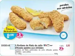 Maximo 5 Portions de filets de colin d'Alaska panées aux céréales offre
