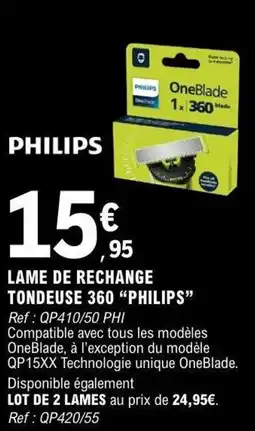 E.Leclerc PHILIPS LAME DE RECHANGE TONDEUSE 360 offre