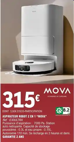 E.Leclerc MOVA Aspirateur robot 2 en 1 offre