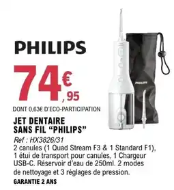 E.Leclerc PHILIPS JET DENTAIRE SANS FIL offre