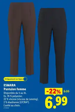 Lidl ESMARA Pantalon femme offre