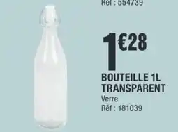 La Foir'Fouille Bouteille 1L Transparent offre