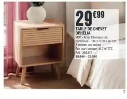 La Foir'Fouille OPHÉLIA TABLE DE CHEVET offre