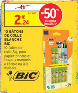 Intermarché Contact BIC 10 BÂTONS DE COLLE BLANCHE offre