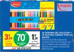 Intermarché Contact Maped 18 crayons de couleurs + 18 feutres format special offre