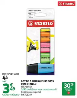 Auchan STABILO Surligneurs Boss Mini offre