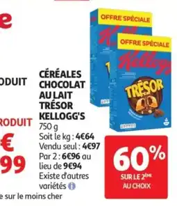 Auchan Kellogg's Céréales Chocolat au lait Trésor offre