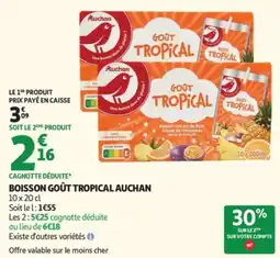 Auchan Auchan Boisson goût tropical offre
