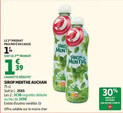 Auchan Auchan Sirop Menthe offre