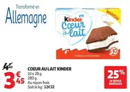 Auchan Kinder Coeur au lait offre