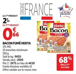 Auchan Herta Bacon Fumé offre