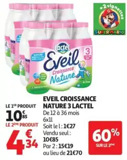 Auchan Lactel Eveil Croissance Nature offre
